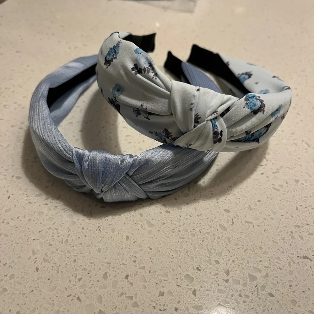 Blue‎ floral set of 2 headbands